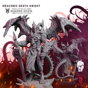 Draconic Death Knight | Fantasy Tabletop Miniature - 28MM - 100MM | Dungeons and Dragons DND