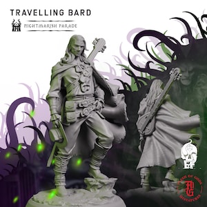 Travelling Bard | Fantasy Tabletop Miniature - 28MM - 100MM | Dungeons and Dragons DND