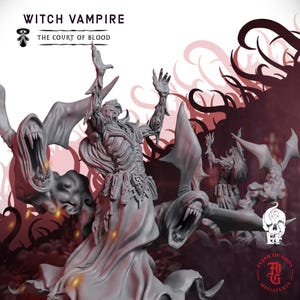 Witch Vampire | Fantasy Tabletop Miniature - 28MM - 85MM | Dungeons and Dragons DND