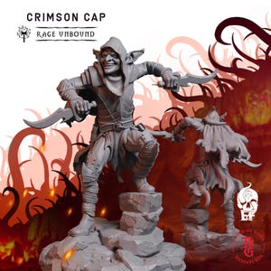 Crimson Cap | Fantasy Tabletop Miniature - 28MM - 100MM | Dungeons and Dragons DND