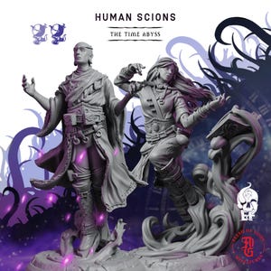 Human Psions | 3D Printed Fantasy Tabletop Miniatures - 28MM - 100MM| Dungeons and Dragons DND