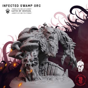 Infected Swamp Orc | Fantasy Tabletop Miniature - 28MM - 54MM | Dungeons and Dragons DND