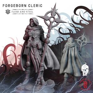 Forgeborn Cleric | Fantasy Tabletop Miniature - 28MM - 100MM | Dungeons and Dragons DND
