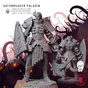 Oathbreaker Paladin | Fantasy Tabletop Miniature - 28MM - 100MM | Dungeons and Dragons DND