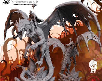 Death Dragon Rider | 3D Printed Fantasy Tabletop Miniature - 28MM - 54MM | Dungeons and Dragons DND