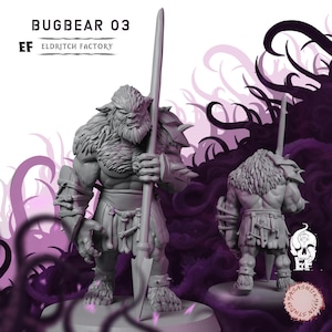 Bugbears | Beast Miniature | High-Detail Resin Mini | DnD Tabletop RPG Bugbear C
