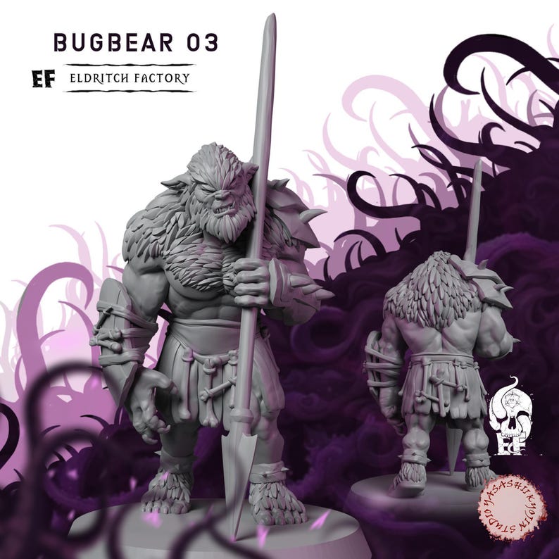 Bugbears | Beast Miniature | High-Detail Resin Mini | DnD Tabletop RPG Bugbear C