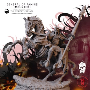 General del Hambre (Montado) / Miniatura de mesa de fantasía - 28 MM - 54 MM / Dungeons and Dragons DND
