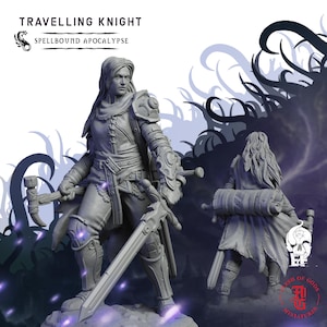 Travelling Knight | Fantasy Tabletop Miniature - 28MM - 100MM | Dungeons and Dragons DND