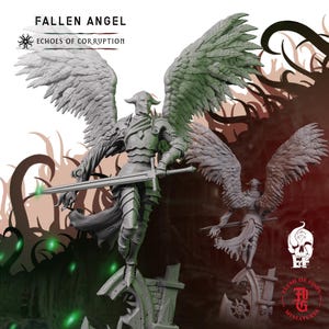 Fallen Angel | Fantasy Tabletop Miniature - 28MM - 100MM | Dungeons and Dragons DND