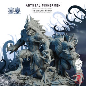 Abyssal Fishermen | 3D Printed Fantasy Tabletop Miniatures - 28MM - 100MM| Dungeons and Dragons DND