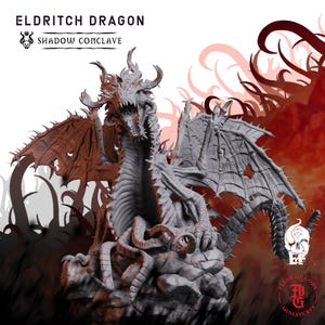 Eldritch Dragon | 3D Printed Fantasy Tabletop Miniature - 28MM - 36MM | Dungeons and Dragons DND