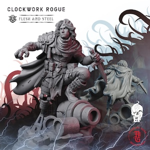 Clockwork Rogue | Fantasy Tabletop Miniature - 28MM - 100MM | Dungeons and Dragons DND