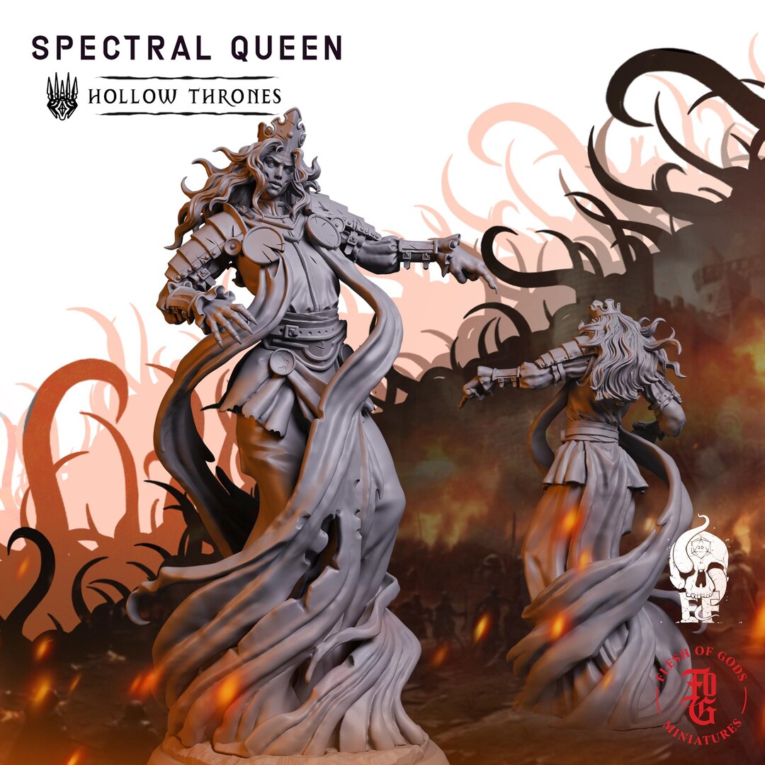 Spectral Queen | Fantasy Tabletop Miniature - 28MM - 100MM | Dungeons ...