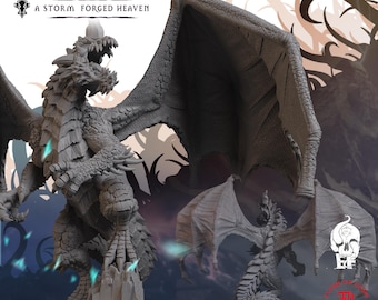 Blue Dragon | 3D Printed Fantasy Tabletop Miniature - 28MM - 54MM | Dungeons and Dragons DND