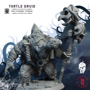 Tortle Druid | Fantasy Tabletop Miniature - 28MM - 100MM | Dungeons and Dragons DND