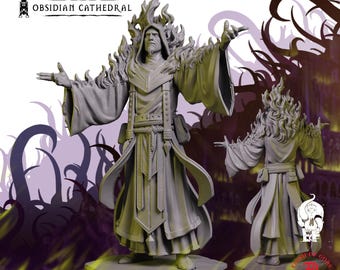 Flammen-Priester | Fantasy Tabletop Miniatur - 28 MM - 100 MM | Dungeons and Dragons DND