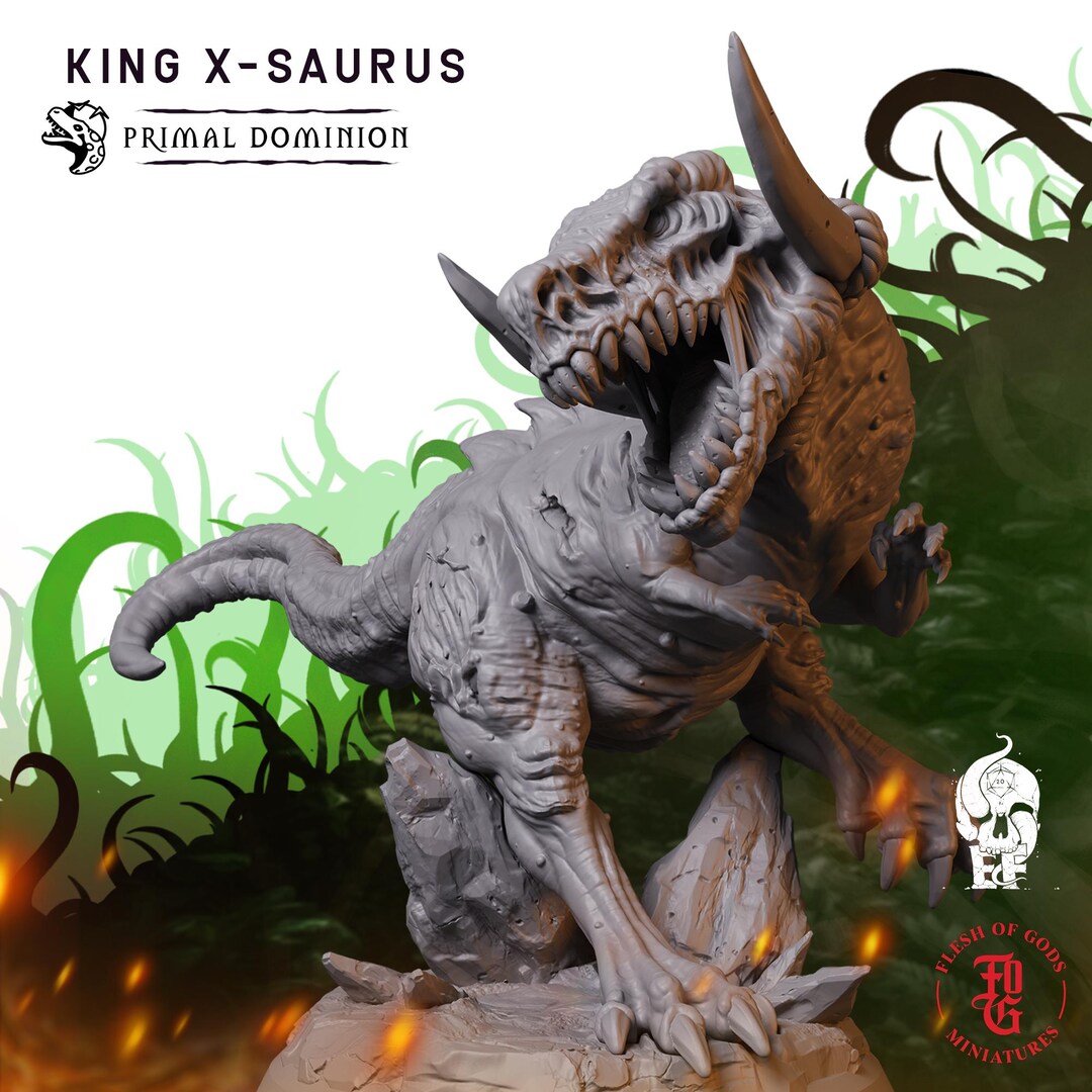 King X-saurus | Fantasy Tabletop Miniature - 28MM - 40MM | Dungeons and ...