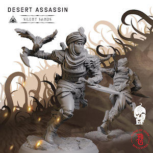 Desert Assassin | Fantasy Tabletop Miniature - 28MM - 100MM | Dungeons and Dragons DND