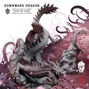 Downward Dragon | Fantasy Tabletop Miniature - 28MM - 40MM | Dungeons and Dragons DND
