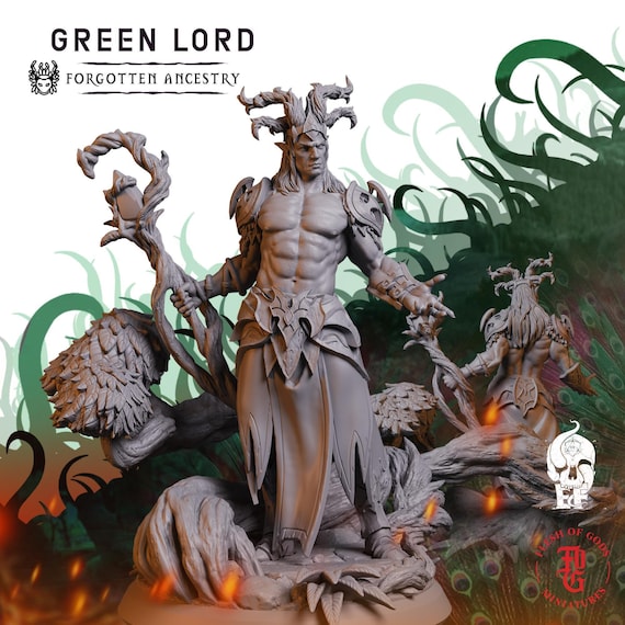 Green Lord | Humanoid Miniature | High-Detail Resin Mini | DnD Tabletop RPG