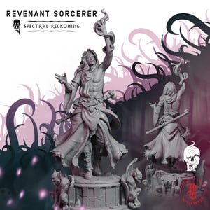 Revenant Sorcerer | Fantasy Tabletop Miniature - 28MM - 100MM | Dungeons and Dragons DND