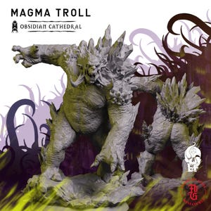 Magma Troll | Fantasy Tabletop Miniature - 28MM - 54MM | Dungeons and Dragons DND