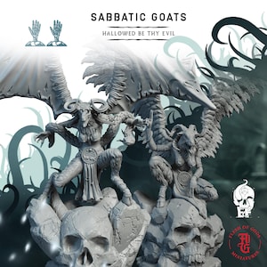 Sabbatic Goats | Fantasy Tabletop Miniature - 28MM - 54MM | Dungeons and Dragons - HallowedBeThyEvil