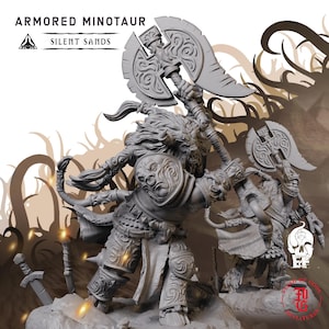 Armoured Minotaur | Fantasy Tabletop Miniature - 28MM - 54MM | Dungeons and Dragons DND