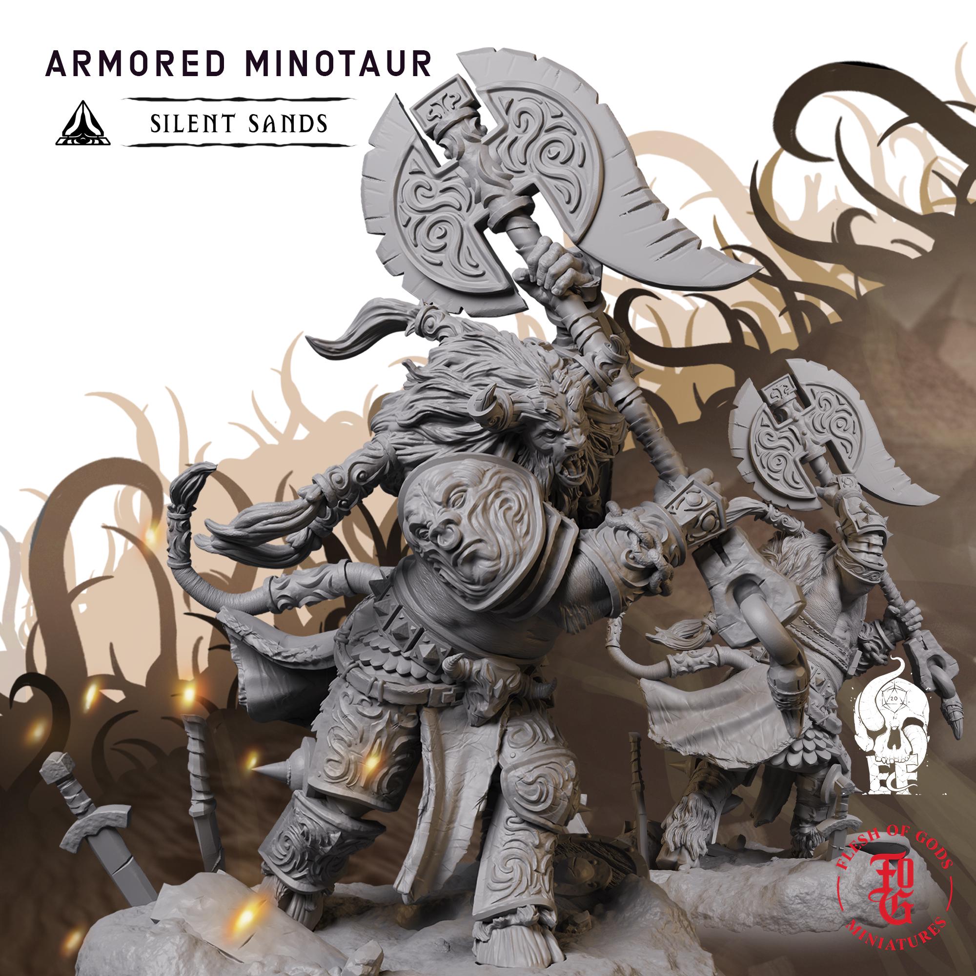 Opancerzony Minotaur | Fantastyczna Miniatura Stołowa - 28 MM - 54 MM | Dungeons and Dragons DND