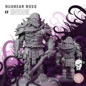 Bugbears | Beast Miniature | High-Detail Resin Mini | DnD Tabletop RPG Bugbear "Boss"