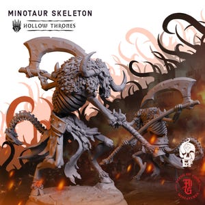 Minotaur Skeleton | Fantasy Tabletop Miniature - 28MM - 54MM | Dungeons and Dragons DND