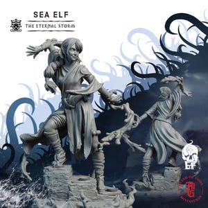 Sea Elf | Fantasy Tabletop Miniature - 28MM - 100MM | Dungeons and Dragons DND