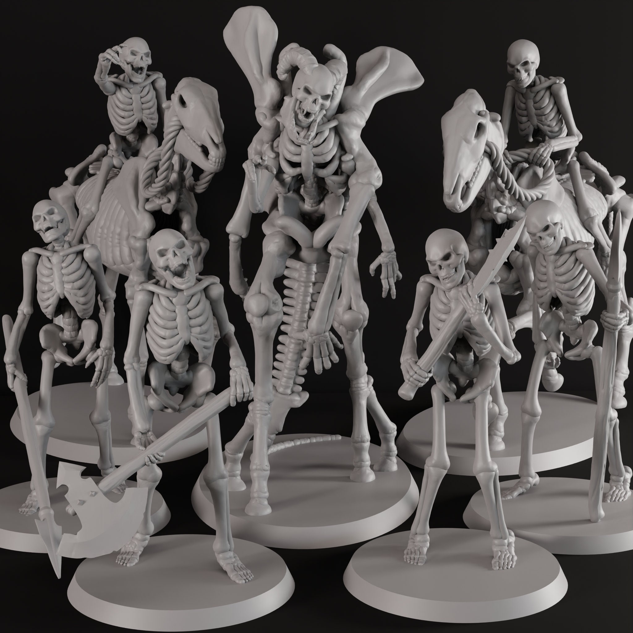 Skeleton Horde 3D Printed Fantasy Tabletop Miniatures 28MM Etsy UK
