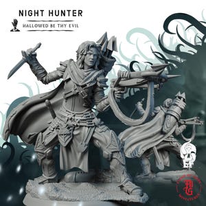 Night Hunter | Fantasy Tabletop Miniature - 28MM - 100MM | Dungeons and Dragons DND