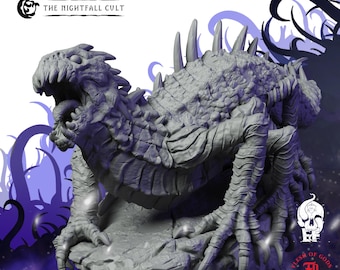 Obsidian Basilisk | Fantasy Tabletop Miniature - 28MM - 54MM | Dungeons and Dragons DND