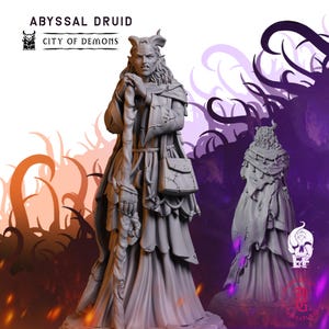 Abyssal Druid | Fantasy Tabletop Miniature - 28MM - 100MM | Dungeons and Dragons DND
