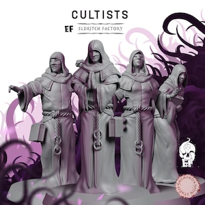 Cultists | 3D Printed Fantasy Tabletop Miniatures - 28MM - 100MM| Dungeons and Dragons DND