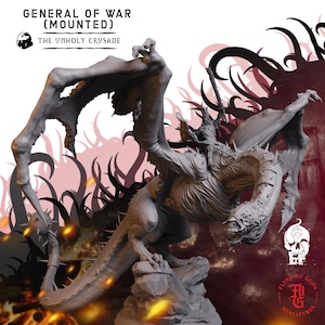 General of War (Mounted) | Fantasy Tabletop Miniature - 28MM - 36MM | Dungeons and Dragons DND
