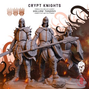 Crypt Knights | Fantasy Tabletop Miniature - 28MM - 100MM | Dungeons and Dragons DND