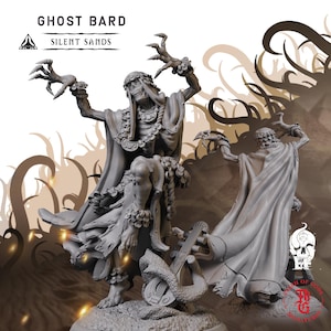 Ghost Bard | Fantasy Tabletop Miniature - 28MM - 100MM | Dungeons and Dragons DND