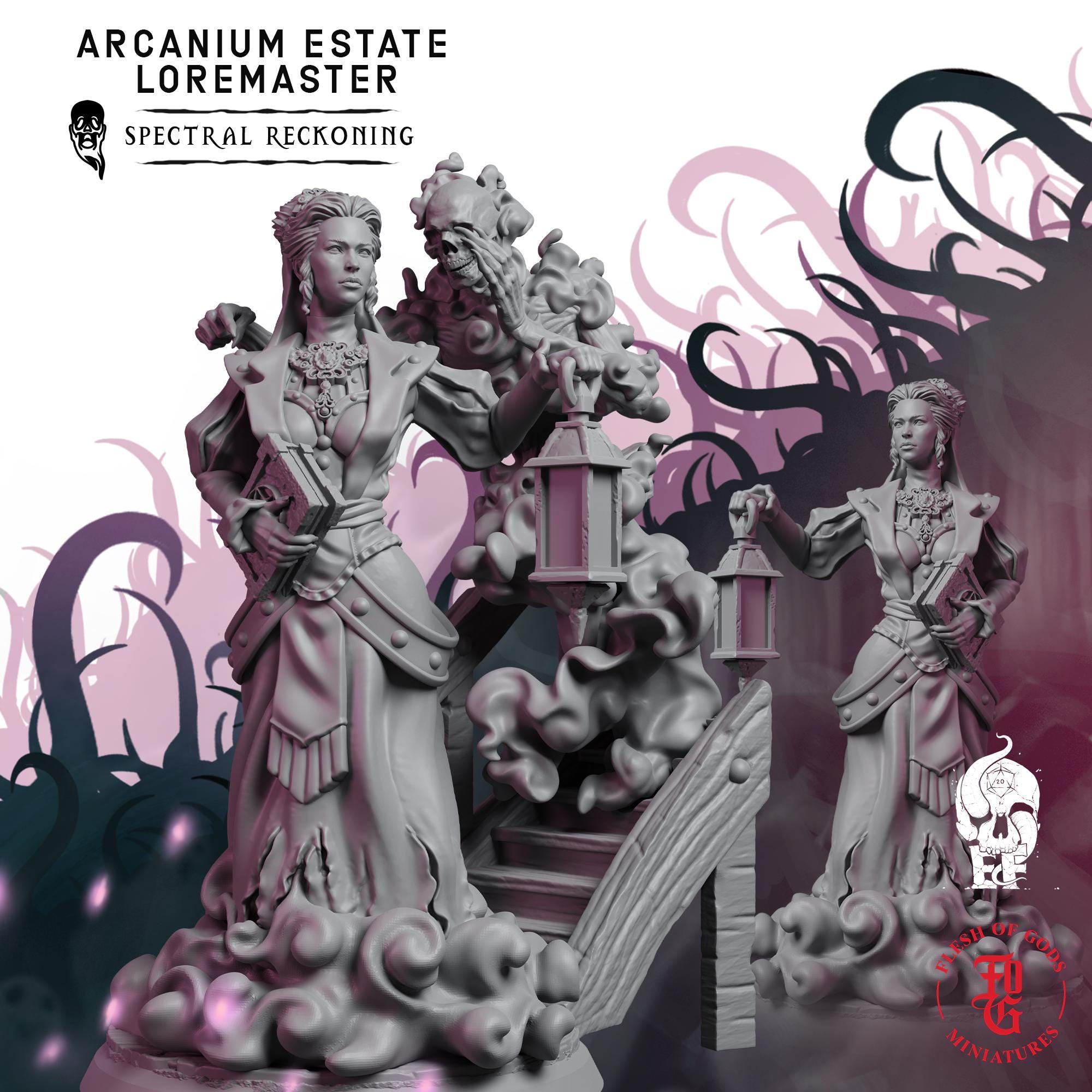 Arcanimus Estate Loremaster | Fantasy Tabletop Miniature - 28MM - 100MM | Dungeons and Dragons DND