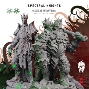 Spectral Knights | Fantasy Tabletop Miniature - 28MM - 100MM | Dungeons and Dragons DND
