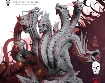 Hydra | Seven-Headed Terror | Fantasy Tabletop Miniature - 28MM - 54MM | Dungeons and Dragons DND