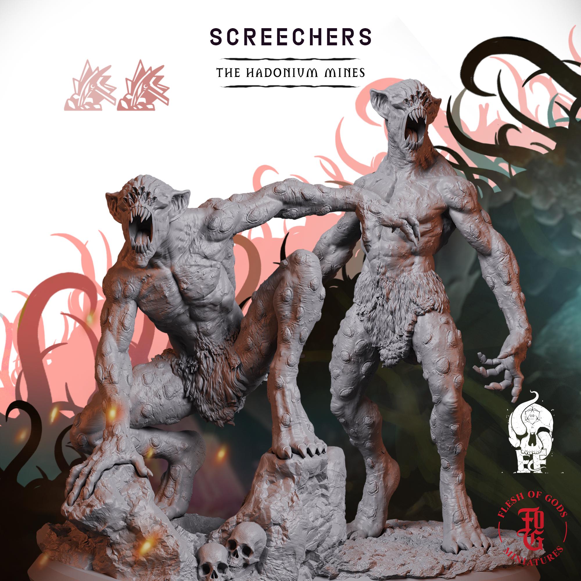 Screechers | Fantasy Tabletop Miniature - 28MM - 100MM | Dungeons and Dragons DND