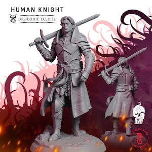 Human Knight | Fantasy Tabletop Miniature - 28MM - 100MM | Dungeons and Dragons DND