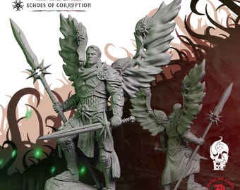 Winged Paladin | Humanoid Miniature | High-Detail Resin Mini | DnD Tabletop RPG