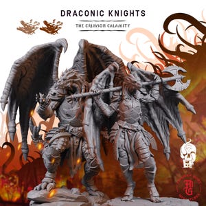 Draconian Knights | Fantasy Tabletop Miniatures - 28MM - 54MM | Dungeons and Dragons DND