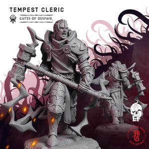 Tempest Cleric | Fantasy Tabletop Miniature - 28MM - 100MM | Dungeons and Dragons DND