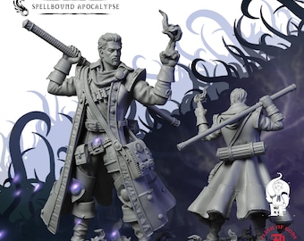 Spellslinger | Fantasy Tabletop Miniature - 28 MM - 100 MM | Dungeons and Dragons DND